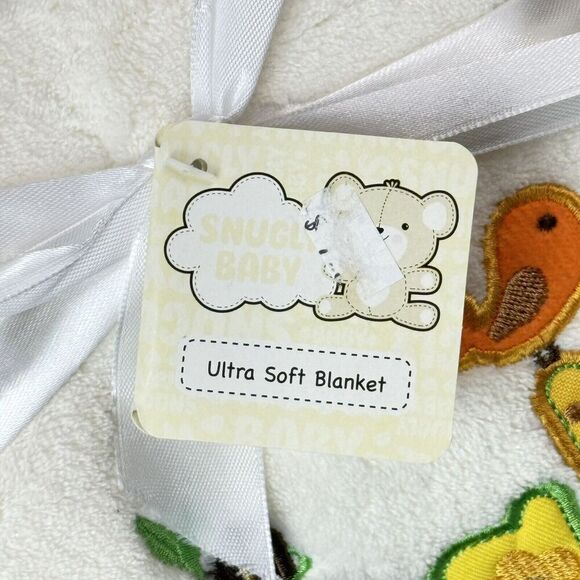 Baby Shower Gift New Baby Blanket w/ Birds & Bird Nest Appliqué 30" X 40" - Picture 6 of 7